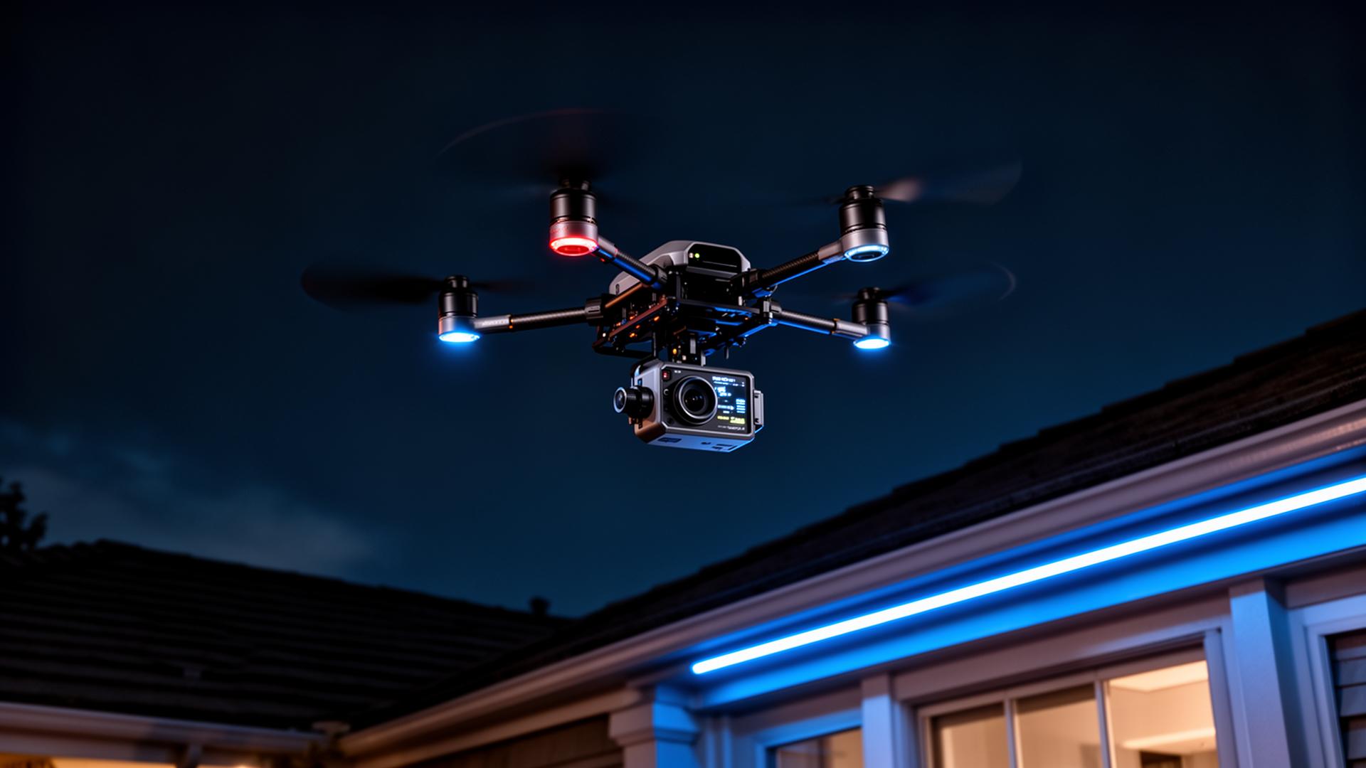 Drone capturing roof inspection footage